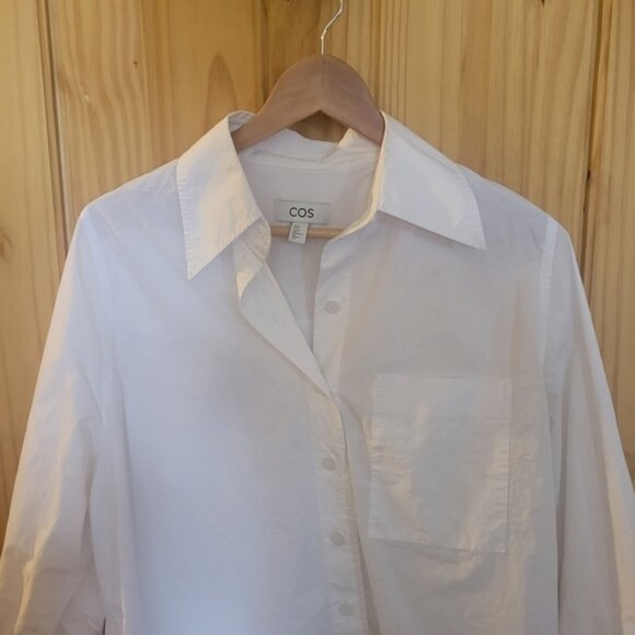COS Women's White Button Up Shirt, Size 10 - Picture 4 of 10